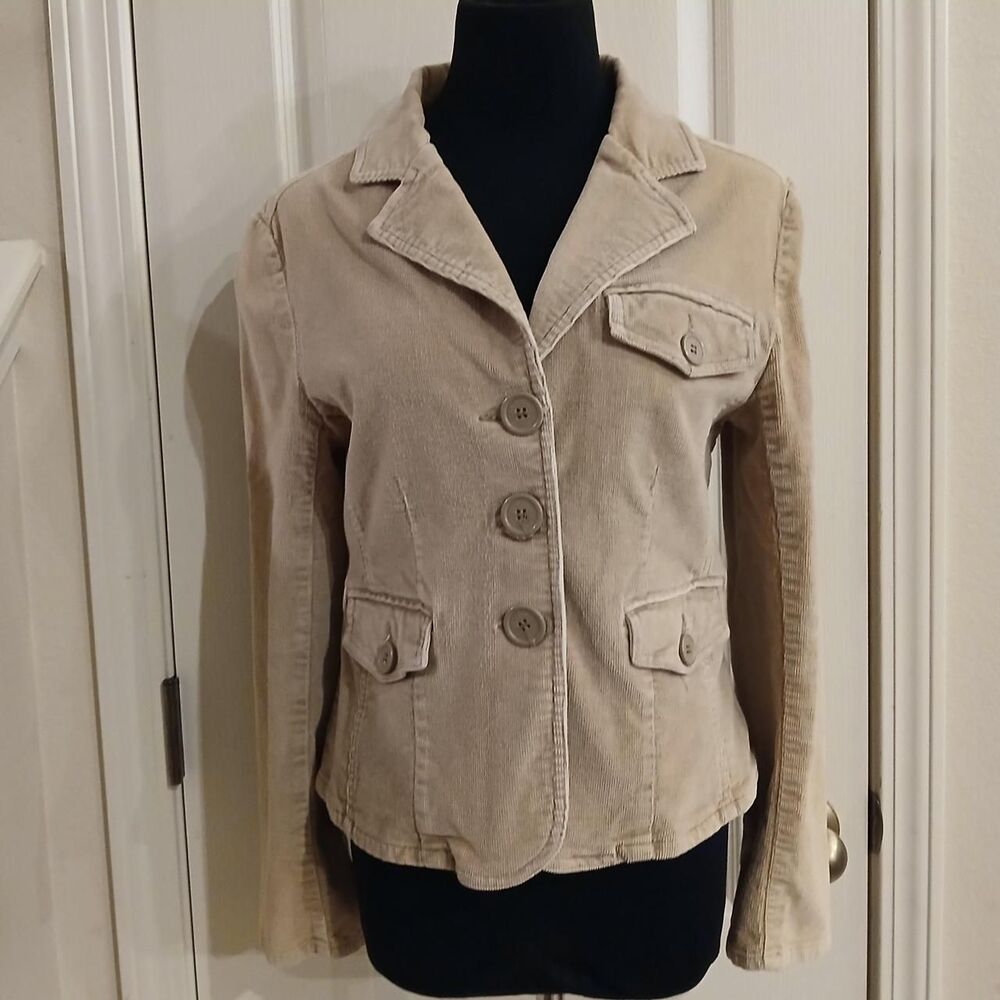 Y2K vintage Star Jeans tan corduroy button-up blazer jacket in size medium.